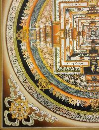Kalachakra Mandala, Buddhist Handmade Thangka Painting, Tibetan Style, [real Gold]