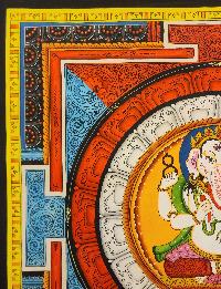 Ganesh Mandala, Buddhist Handmade Paubha Painting, Newari Style
