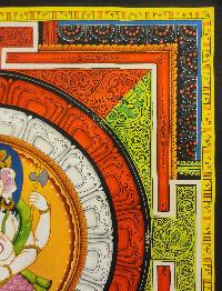 Ganesh Mandala, Buddhist Handmade Paubha Painting, Newari Style