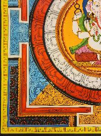 Ganesh Mandala, Buddhist Handmade Paubha Painting, Newari Style