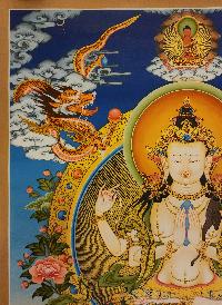 Chenrezig, Buddhist Handmade Thangka Painting, Tibetan Style, [real Gold]