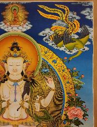 Chenrezig, Buddhist Handmade Thangka Painting, Tibetan Style, [real Gold]