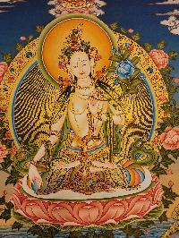 White Tara, Buddhist Handmade Thangka Painting, Tibetan Style, [real Gold]