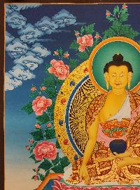 Ratnasambhava Buddha, Buddhist Handmade Thangka Painting, Tibetan Style, [real Gold]