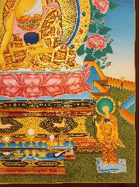 Ratnasambhava Buddha, Buddhist Handmade Thangka Painting, Tibetan Style, [real Gold]
