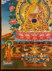 Ratnasambhava Buddha, Buddhist Handmade Thangka Painting, Tibetan Style, [real Gold]
