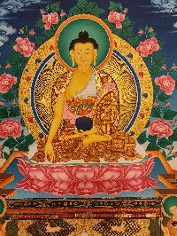 Ratnasambhava Buddha, Buddhist Handmade Thangka Painting, Tibetan Style, [real Gold]