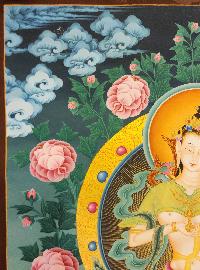 Vajrasattva, Buddhist Handmade Thangka Painting, Tibetan Style, [real Gold]