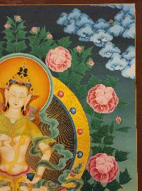 Vajrasattva, Buddhist Handmade Thangka Painting, Tibetan Style, [real Gold]