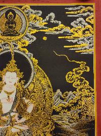 Vajrasattva, Buddhist Handmade Thangka Painting, Tibetan Style, [real Gold]