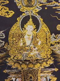 Vajrasattva, Buddhist Handmade Thangka Painting, Tibetan Style, [real Gold]