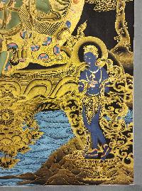 Green Tara, Buddhist Handmade Thangka Painting, Tibetan Style, [real Gold]