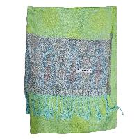 Jamawar Shawl, Nepali Acrylic Shawl, Color [olivine Green And Blue]