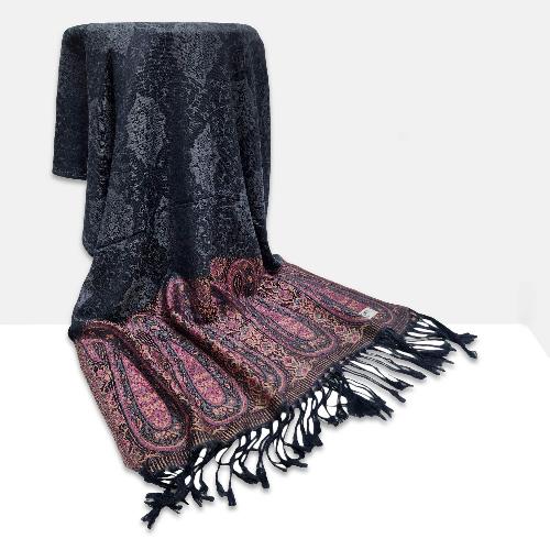 Jamawar Shawl, Nepali Acrylic Shawl, Color [gray]