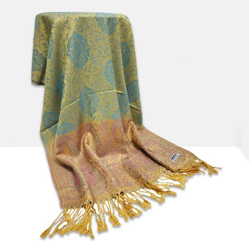 Jamawar Shawl, Nepali Acrylic Shawl, Color [olive Drab]
