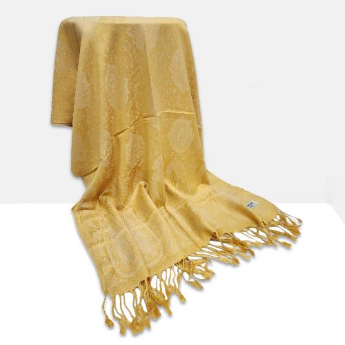 Jamawar Shawl, Nepali Acrylic Shawl, Color [pale Gold]