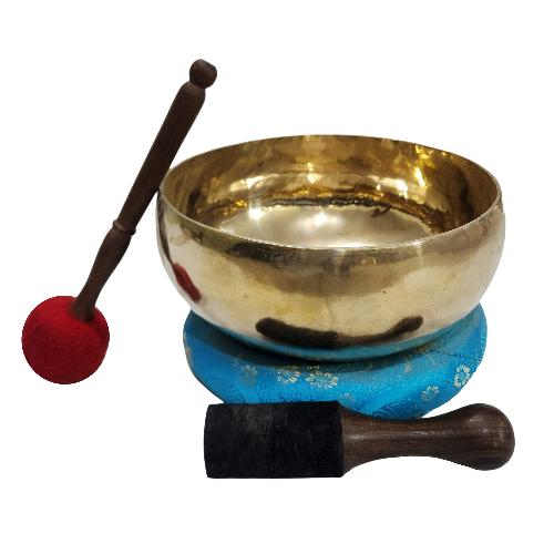 Singing Bowl, Buddhist Hand Beaten Therapy Bowls, With Glossy Finishing, Head Bowl, [select Accessories]