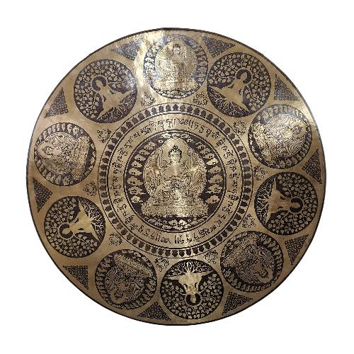 Handmade [gong], Bronze Chau Gong, Tam-tam Gong, Symphonic Gong With [shakyamuni Buddha] Etching