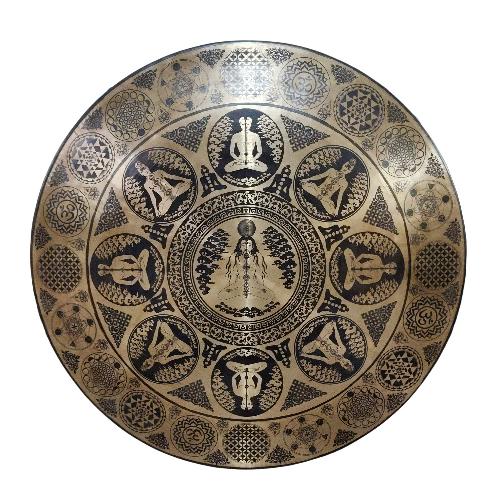 Handmade [gong], Bronze Chau Gong, Tam-tam Gong, Symphonic Gong With [samadhi Yoga Man] Etching