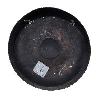 Burmese Gong, [hand Beaten] Large, Nipple Gong With Flower Design, The Javanese Gong