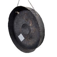 Burmese Gong, [hand Beaten] Large, Nipple Gong With Flower Design, The Javanese Gong
