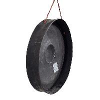 Burmese Gong, [hand Beaten] Large, Nipple Gong With Flower Design, The Javanese Gong