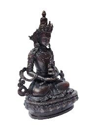 Aparimita, Buddhist Miniature Statue, [chocolate Oxidized], Amitayus, Chepame