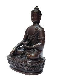 Shakyamuni Buddha, Buddhist Miniature Statue, [chocolate Oxidized]