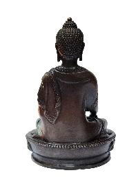 Shakyamuni Buddha, Buddhist Miniature Statue, [chocolate Oxidized]