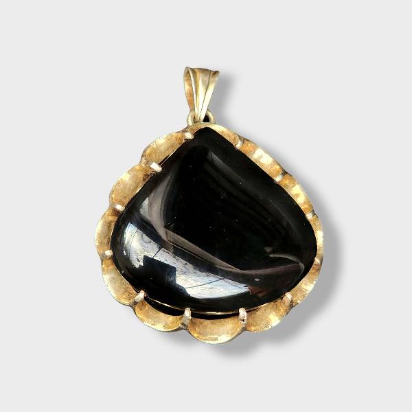 [pendant], Designer Silver Jewellery With [black Oval Onyx]