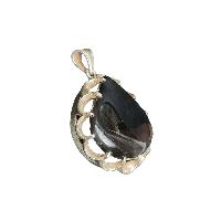 [pendant], Designer Silver Jewellery With [black Oval Onyx]