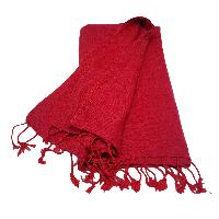 Yak Wool Shawl, Nepali Acrylic Hand Loom Shawl, [red Color]