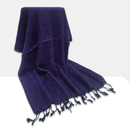 Yak Wool Shawl, Nepali Acrylic Hand Loom Shawl, [purple Color]