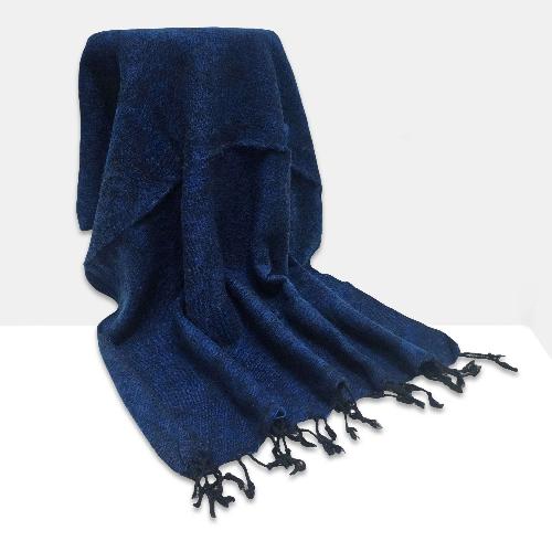 Yak Wool Shawl, Nepali Acrylic Hand Loom Shawl, [blue Color]
