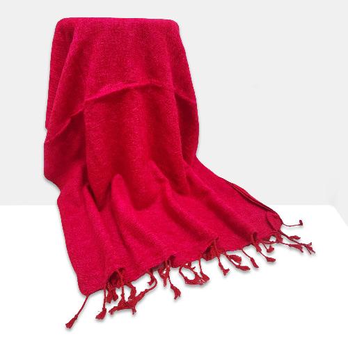 Yak Wool Shawl, Nepali Acrylic Hand Loom Shawl, [red Color]