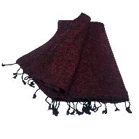 Yak Wool Shawl, Nepali Acrylic Hand Loom Shawl, [reddish-purple Color]