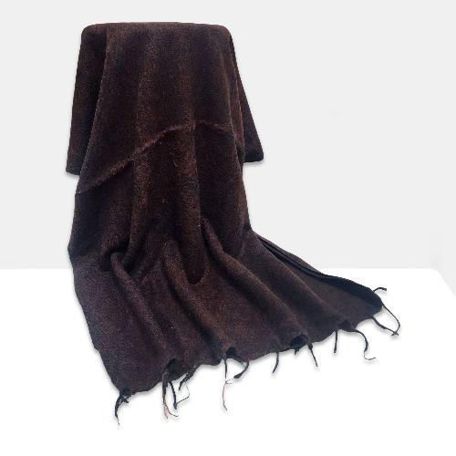 Yak Wool Shawl, Nepali Acrylic Hand Loom Shawl, [reddish-brown Color]