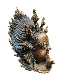 [bhairav], Handmade Ritual Metal Mask, Antique Finishing, Mahakala, Aakash Bhairav