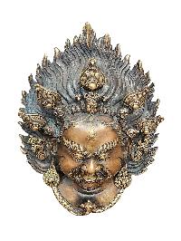 [bhairav], Handmade Ritual Metal Mask, Antique Finishing, Mahakala, Aakash Bhairav