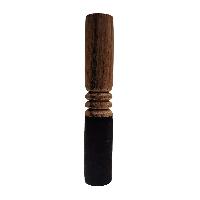 Singing Bowl Accessories, Wooden And Leather, Stroking And Playing Mallet, Medium Small