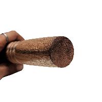 Singing Bowl Accessories, Wooden And Leather, Stroking And Playing Mallet, Medium Small