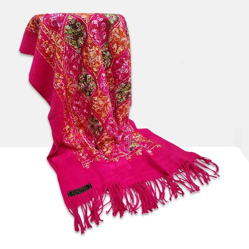 Desigener Shawl, Thick Nepali Shawl, With Heavy Embroidery, Color [pink]