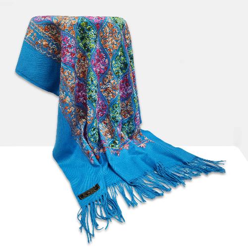 Desigener Shawl, Thick Nepali Shawl, With Heavy Embroidery, Color [blue]