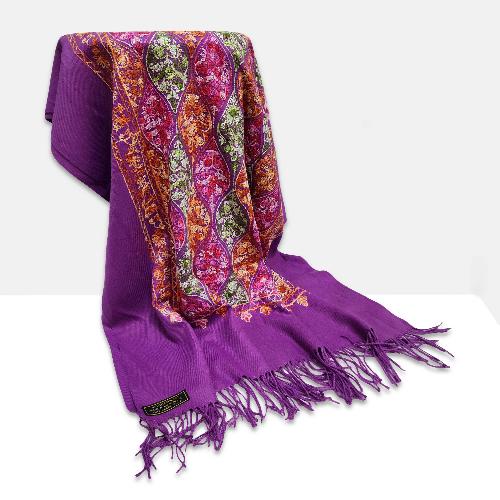 Desigener Shawl, Thick Nepali Shawl, With Heavy Embroidery, Color [purple]