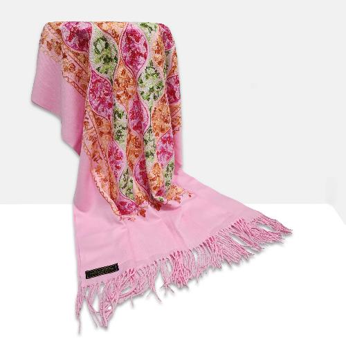 Desigener Shawl, Thick Nepali Shawl, With Heavy Embroidery, Color [pale Pink]