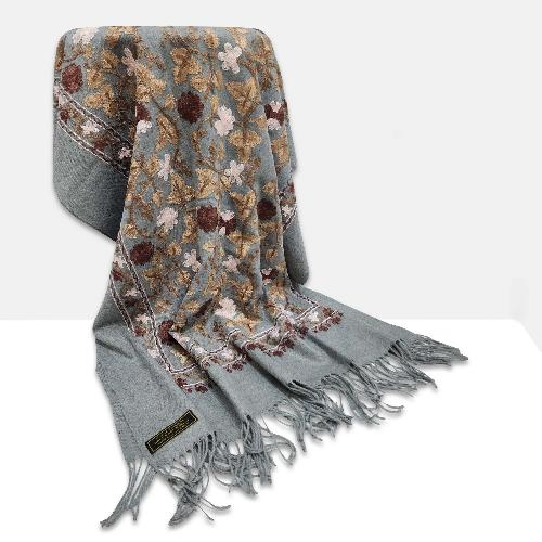 Desigener Shawl, Thick Nepali Shawl, With Heavy Embroidery, Color [gray]