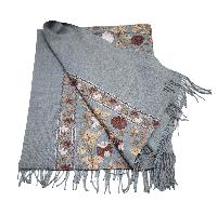 Desigener Shawl, Thick Nepali Shawl, With Heavy Embroidery, Color [gray]