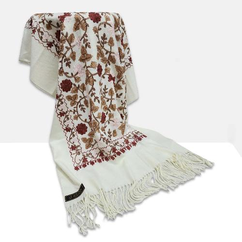 Desigener Shawl, Thick Nepali Shawl, With Heavy Embroidery, Color [gray]