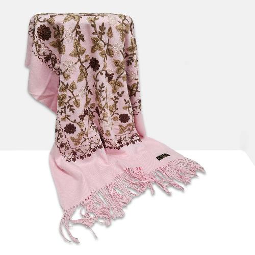 Desigener Shawl, Thick Nepali Shawl, With Heavy Embroidery, Color [pink]