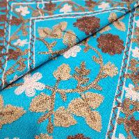 Desigener Shawl, Thick Nepali Shawl, With Heavy Embroidery, Color [blue]